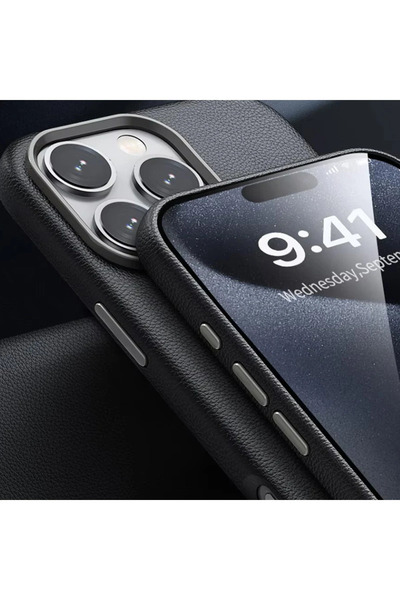 isiltikidsmoda غطاء جوكي آيفون 16 برو وندر ليذر ماجسيف - رمادي تيتانيوم