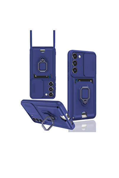 cepmoda حافظة سامسونج "S24 PLUS" مع حلقة وحامل كاميرا حامل بطاقات في 1 [أزرق ...
