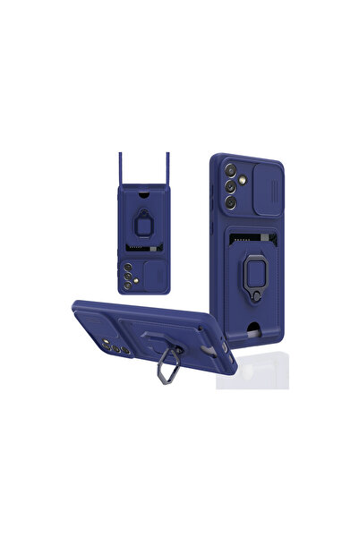 cepmoda حافظة سامسونج جالاكسي A04S مع حلقة - حزام للرقبة - حامل بطاقات - غطاء...