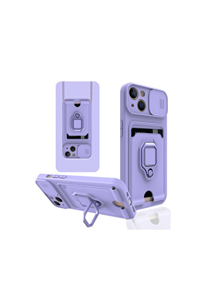 cepmoda حافظة هاتف آيفون "14" مع حلقة وحزام حماية للكاميرا من حامل بطاقات قطع...