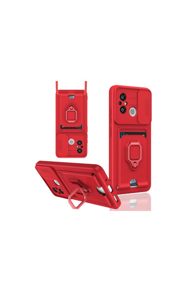 cepmoda Redmi "12C" Phone Case with Ring and Ip Strap, Card Holder Camera Pro...