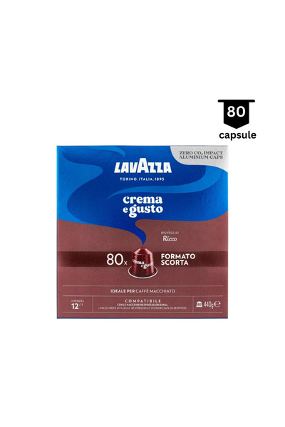 LavAzza Crema e Gusto Ricco - Compatibil Nespresso - 80 de capsule din aluminiu