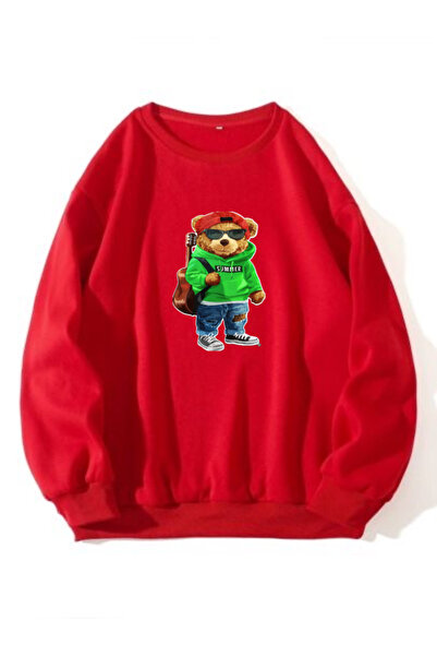 SERAH BUTİK Παιδικό φούτερ με στάμπα αρκουδάκι με 3 κλωστές