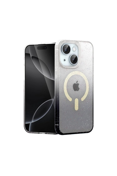 xirshop غطاء آيفون 15 بوميل شايني ماج سيف - أسود