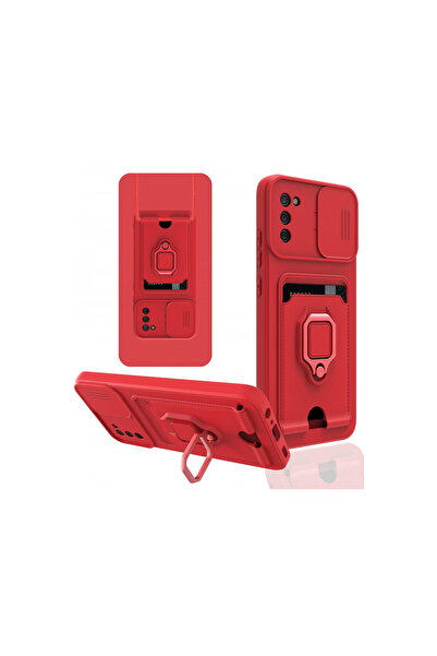 cepmoda حافظة سامسونج جالاكسي A03S مع حلقة - حزام للرقبة - حامل بطاقات - غطاء...