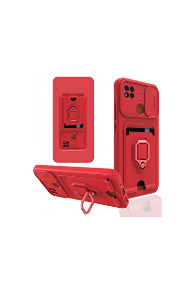 cepmoda Redmi 9C Ring Case - Neck Strap - Card Holder - Multi-Purpose Cover -...