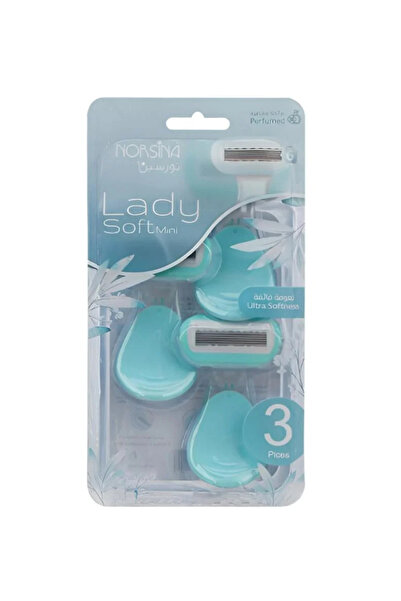 Norsina Noursina Mini Women's Razor with 6 Blades, Turquoise, Lady Soft - 3 P...
