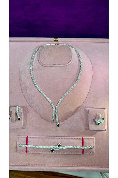 rive.official Zümrüt Yeşili Taşlı Işıltılı Özel Tasarım Kadın Takı Seti – 10 ...