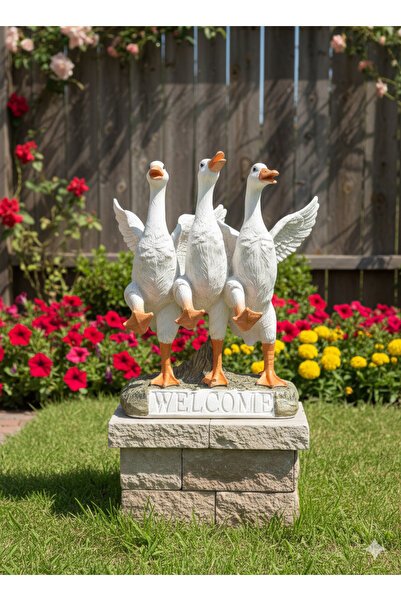 İki Cadı Tasarım Welcome Danseden Ördekler Polyester Ev Bahçe Dekoratif Obje