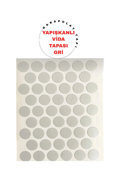 M DESİNG Yapışkanlı Yapıştırma Vida Tapası Tıpası Gri Vida Kapatıcı Kapağı (5...