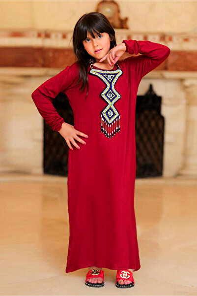 AsrymShop عباية او اسدال بناتي قطن ليكرا خفيف طوبي