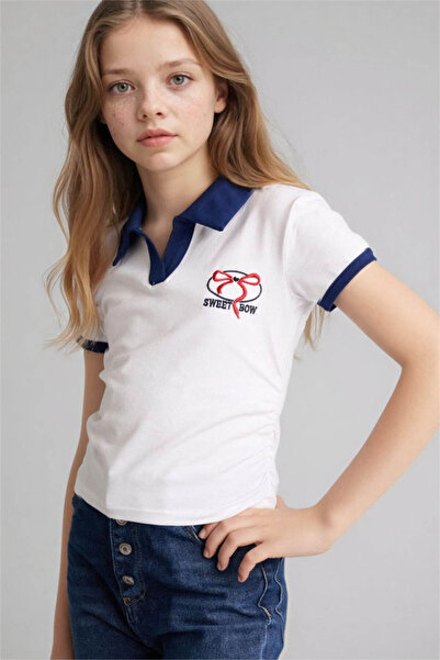 DeFacto Μπλουζάκι με στάμπα Slim Fit Polo για κορίτσια G1001A826SM