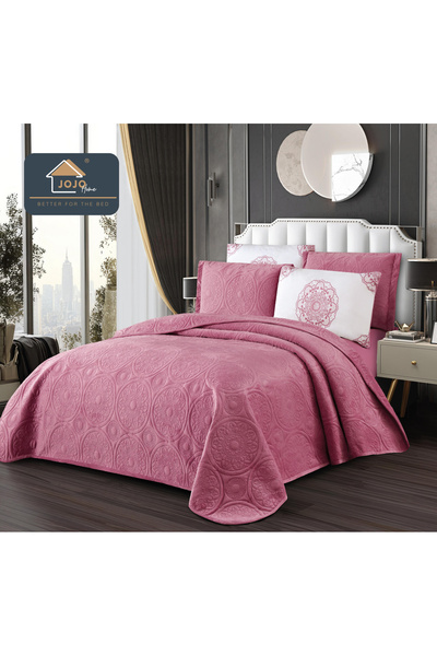 FIONNA.RO 5-Piece Velvet Duvet Cover Set with Printed - Pink