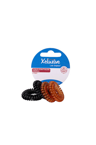 Xcluzive 4 Coiled Ponytailers Hair Bands Small
