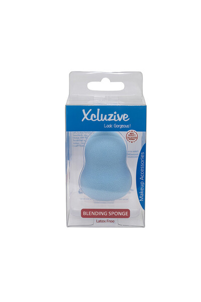 XCLUZİVE إسفنجة بيوتي بلندر خالية من اللاتكس - كريم أساس/شكل بيضاوي، قطرة أذن...