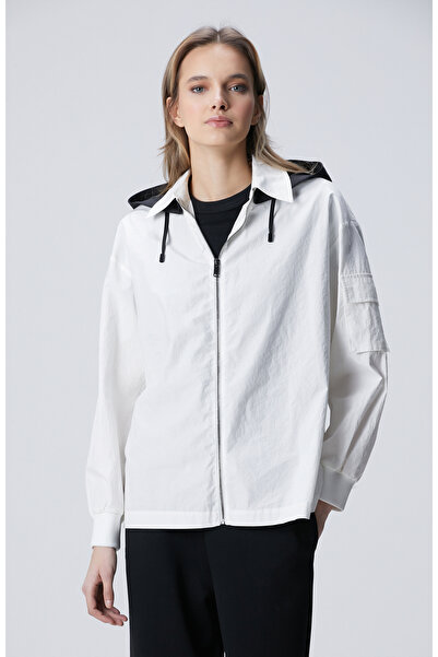Network Beyaz N-Tech Kapşon Yakalı Dış Gömlek