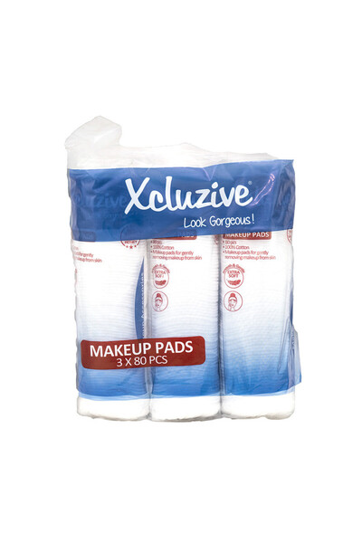 XCLUZİVE Round Cotton Pads 3 x 80 Pcs