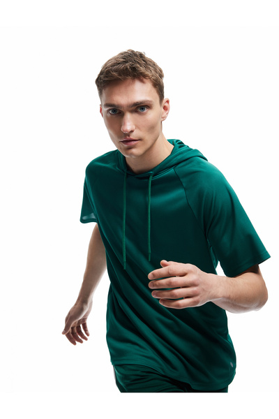 Koton Short Sleeve Regular Fit Basic Hooded Sports T-Shirt
