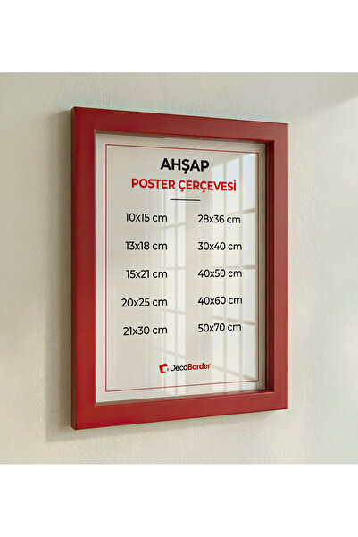 DecoBorder Kırmızı Poster Çerçevesi, Modern Fotoğraf Çerçevesi, Duvar Çerçeve...