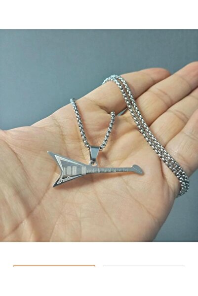 Yuchicly Rock Music Necklace with Electric Guitar Figure – 316L Stainless Ste...
