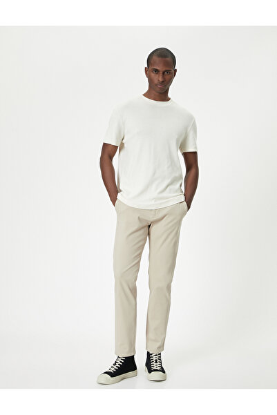 Koton basic țesut Pantaloni cu 5 cu buzunare nasturi