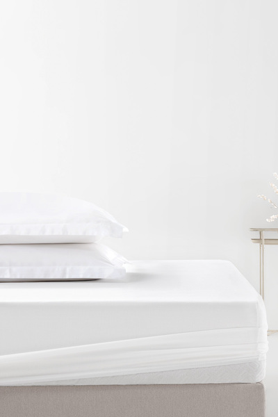 Yataş Nemty Double Cotton Satin Fitted Sheet - White