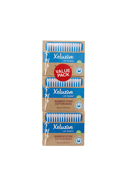 XCLUZİVE Bamboo Stem Cotton Buds 200's X 3 Value Pack