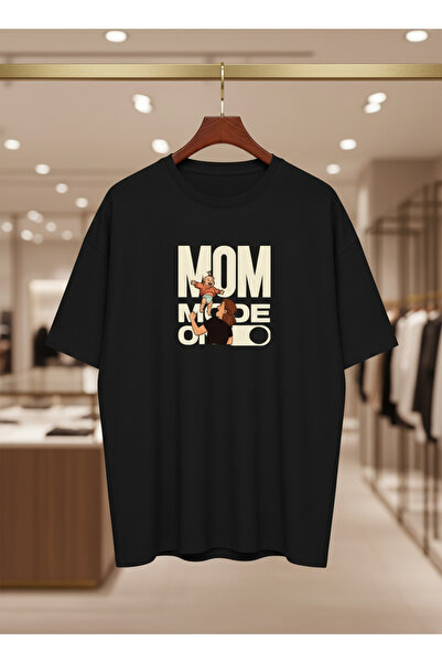ship master Μπλουζάκι Unisex με στάμπα Mom Mode On, 100% Βαμβάκι, Oversize