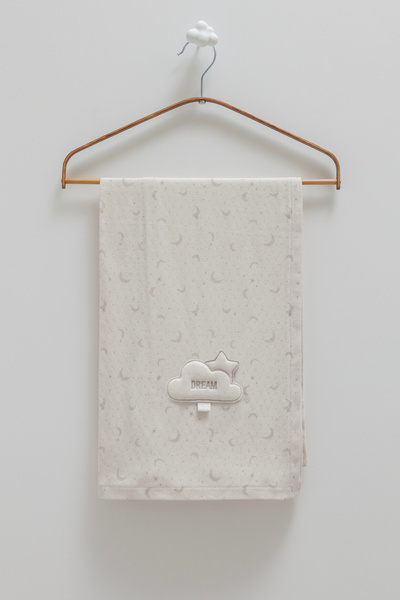 Caramell 100% Cotton Baby Blanket with Moon and Star Pattern 90X90 cm Thin (S...