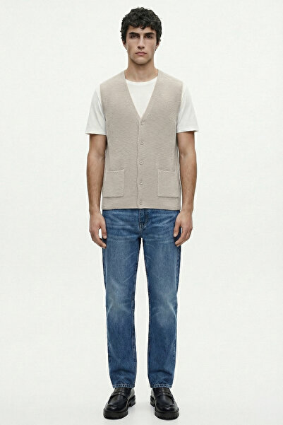 Sementa Double Pocket Wool Knitwear Vest - Mink