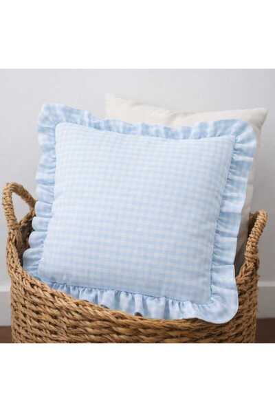 BN ÇAKİ Vintage Pötikareli Fırfırlı Bohem Kırlent Kılıfı