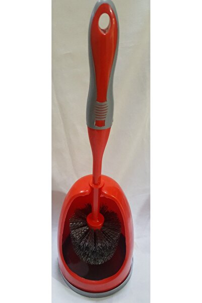 GCCE Plastic Cleaning Toilet Brush with Holder Stand, Red