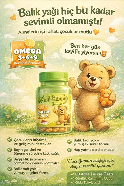 Mami Gummy Omega3 Balık Yağı Çocuklar İçin Çiğnenebilir Vitamin