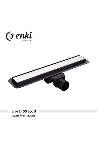 Enki 2400 Eco P Duş Kanalı Paslanmaz Çelik Plain Izgara 40 cm Q50 Yandan Çıkı...