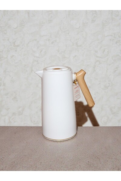 WDA 1.0L Insulated Thermal Coffee Pot with Wooden Handle – Hot & Cold Beverag...