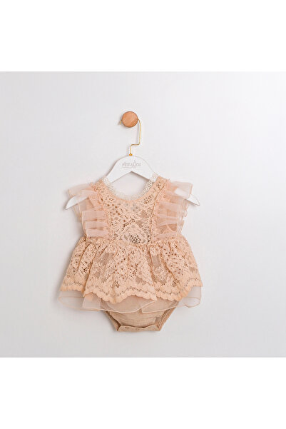 Coolimino Special Design Baby Girl Romper with Bow Tie and Lace Detail
