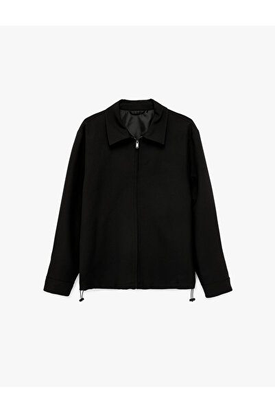 Koton Regular Fit Long Sleeve Pocket Shirt Collar Zipper Sports Jacket