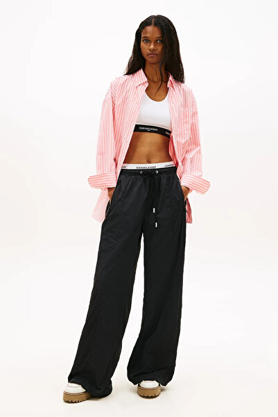 Tommy Hilfiger Tjw Women's Black Sweatpants with Waistband Detail Dw0Dw22289Bds