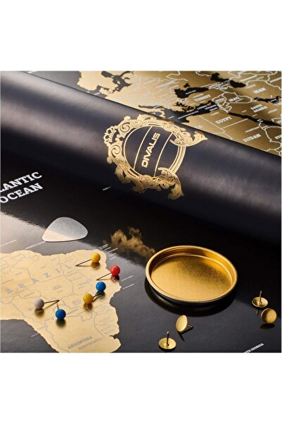 OEM Divalis extra large scratch-off poster world map, black, 86.5 x 54.5 cm,