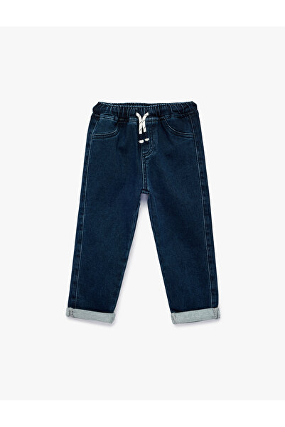 Koton Панталони от деним с памучен колан и удобна кройка