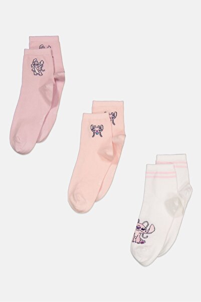 Don't Call Me Jennyfer Women 3 Pair Graphic Socks, Pink Combo