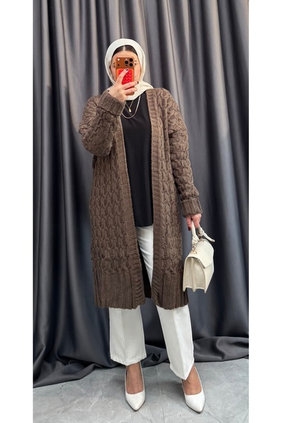 NİSUM MODA Thick Knitted Knitwear Cardigan