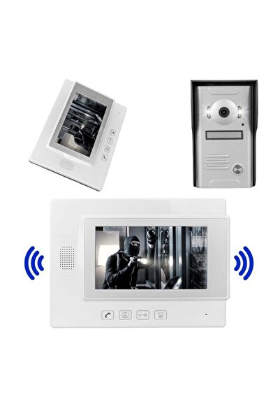 ETT 37M 1 Daire 7'' Görüntülü Diafon Kapı Zili Interkom Akıllı Ev Güvenliği S...