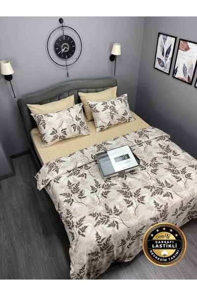 Çetinhome طقم غطاء لحاف مزدوج مرن من ماركة ماكي