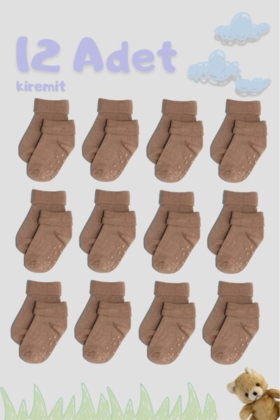 CNT جوارب ناعمة للأطفال الأولاد/البنات بطانة مانعة للانزلاق قطن - عبوة من 12 ...