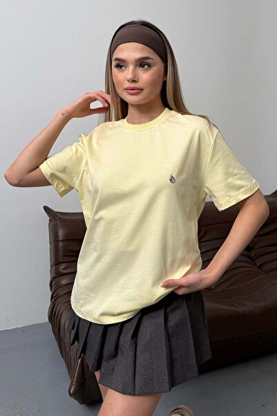 GİYSA Γυναικείο ασημένιο αξεσουάρ με λεπτομέρειες, 100% βαμβακερό μπλουζάκι κ...