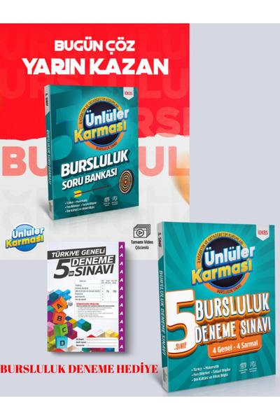 Ünlüler Karması 5. SINIF BURSLULUK SORU BANKASI+İOKBS 4+4 BURSLULUK DENEMESİ+...