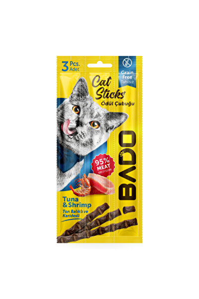 BAD0 Cat treats with tuna and shrimp 3x5 g, BadoVet, 95% meat, grain-free