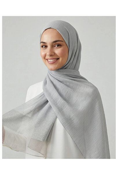 Arwella TÜL DETAYLI SİMLİ ŞAL-Gümüş