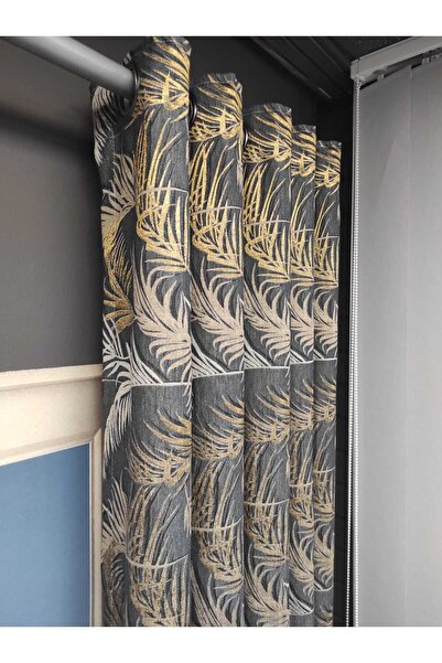 Evcimenhome Rustic Curtain, Cotton Fabric. Eyelet Metal Ring 130Cmx225Cm